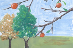 Frost-Descends-霜降-is-one-of-chinese-24-solar-terms-Gouache-and-color-pencil