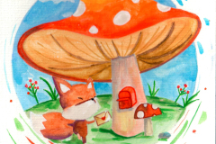Gouache-Happy-Fox