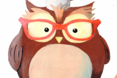 Gouache-painting-wise-owl