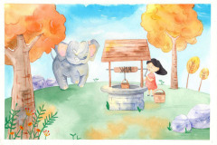 Elephant-run-wild.-watercolor-color-pencil