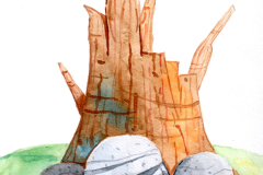 Watercolor-Tree-stump