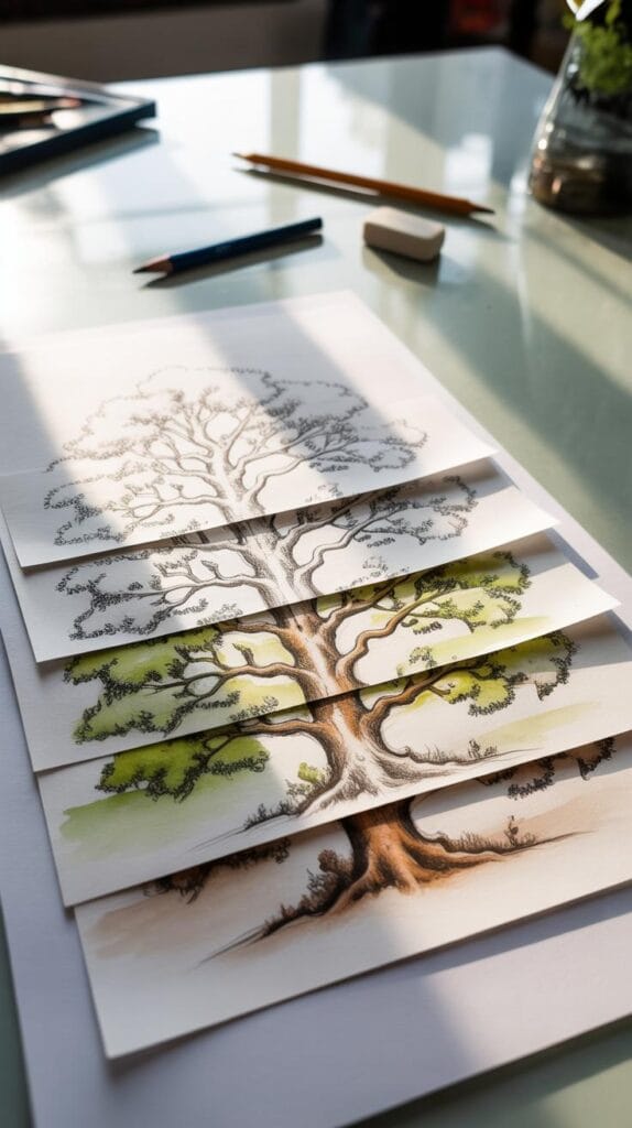 Tree Scatching Tree Sketches From Beginner Mistakes to Natural Accuracy β Rabbit And ...